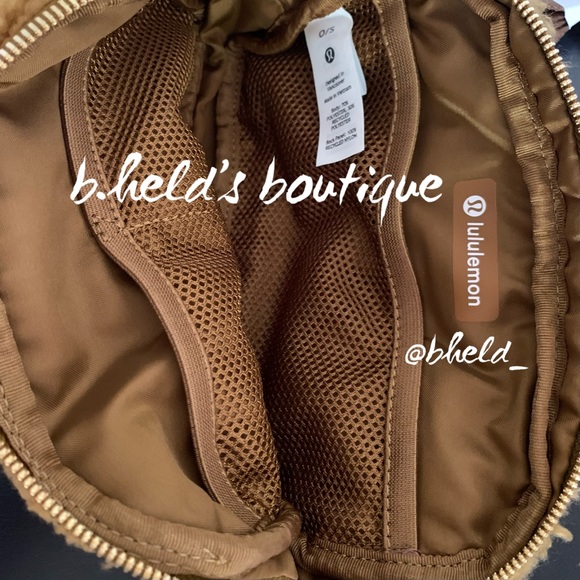 lululemon Everywhere Belt Bag *Fleece in Burnt Caramel Gold Zipper Brand New NWT - Picture 11 of 16